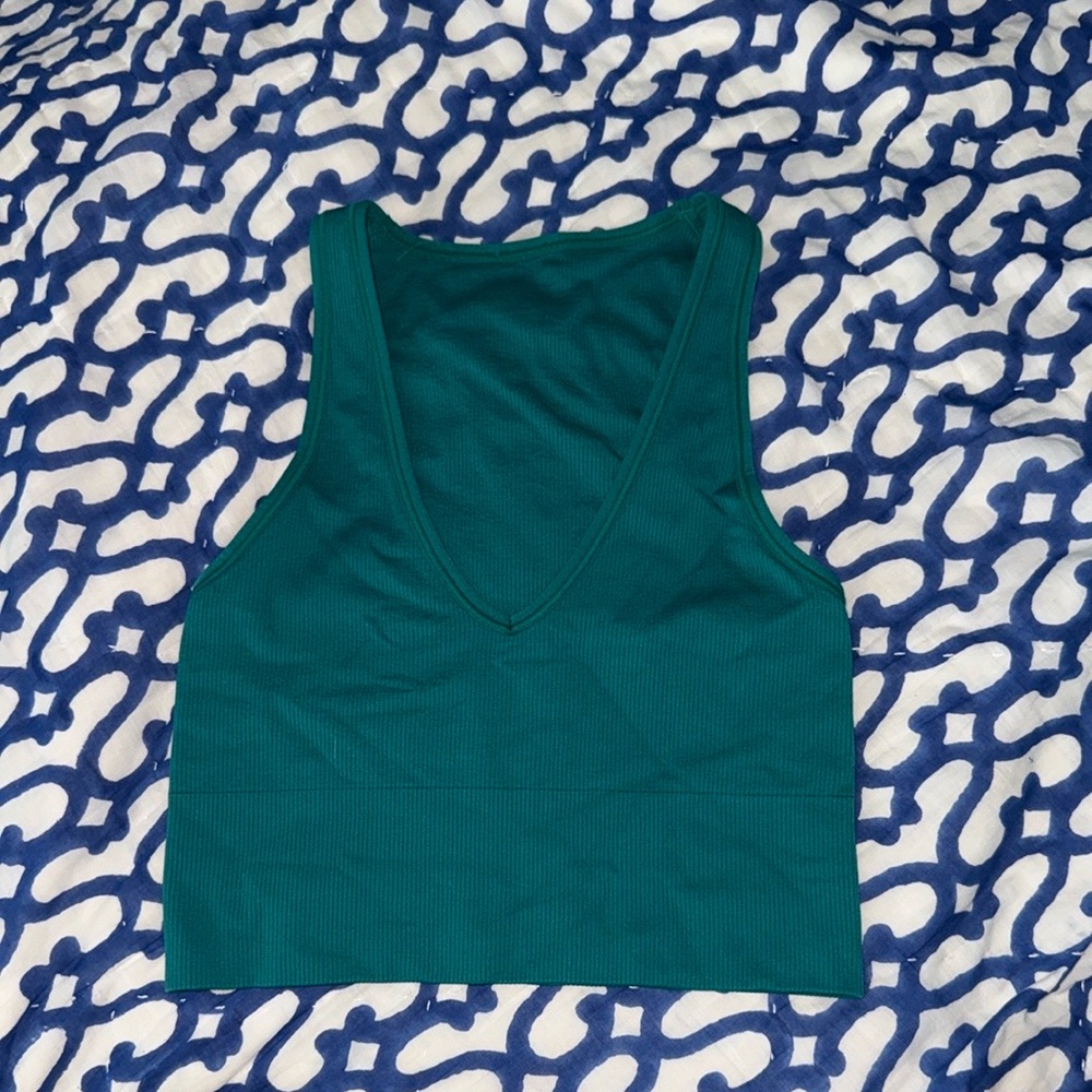 Athleta Aurora ribbed teal tank top